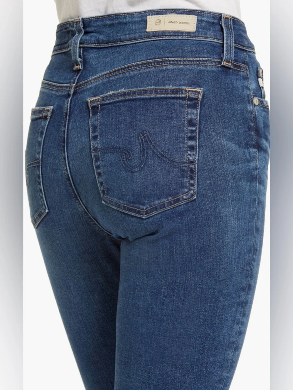 ADRIANO GOLDSCHMIED MARI RAW HEM HIGH WAIST CROP STRAIGHT LEG DENIM JEANS SZ 28 - Picture 4 of 10
